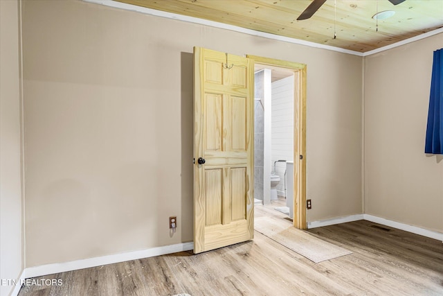 1010 Smallwood Rd, Jamestown, TN 38556 - empty room featuring wooden ceiling, a ceiling fan, and light wood-style floors