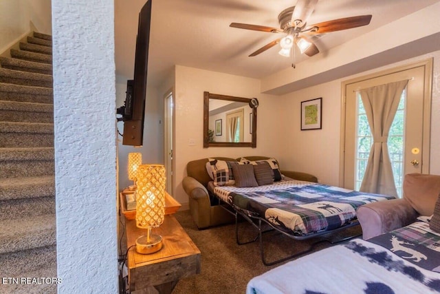 541 Johnson Ln Unit 2, Gatlinburg, TN 37738 - bedroom with carpet flooring and a ceiling fan