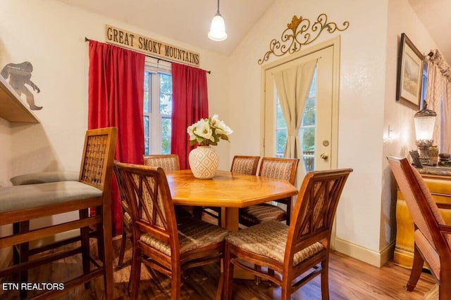 541 Johnson Ln Unit 2, Gatlinburg, TN 37738 - dining room with wood finished floors and lofted ceiling