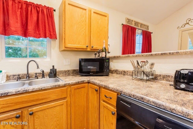 541 Johnson Ln Unit 2, Gatlinburg, TN 37738 - kitchen with black appliances, plenty of natural light, and light countertops