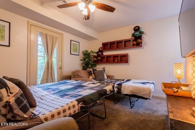 541 Johnson Ln Unit 2, Gatlinburg, TN 37738 - bedroom with carpet floors and a ceiling fan