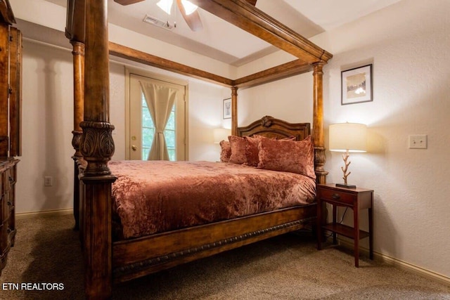 541 Johnson Ln Unit 2, Gatlinburg, TN 37738 - carpeted bedroom featuring access to outside and ceiling fan