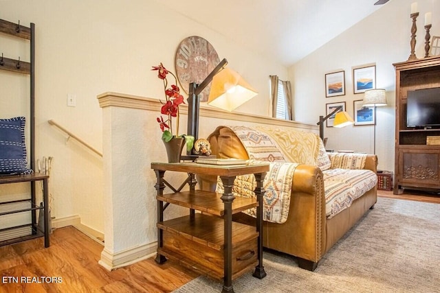 541 Johnson Ln Unit 1 & 2, Gatlinburg, TN 37738 - living area featuring vaulted ceiling and wood finished floors