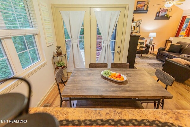 516 Proffitt Rd Unit 2, Gatlinburg, TN 37738 - dining area featuring ceiling fan and wood finished floors