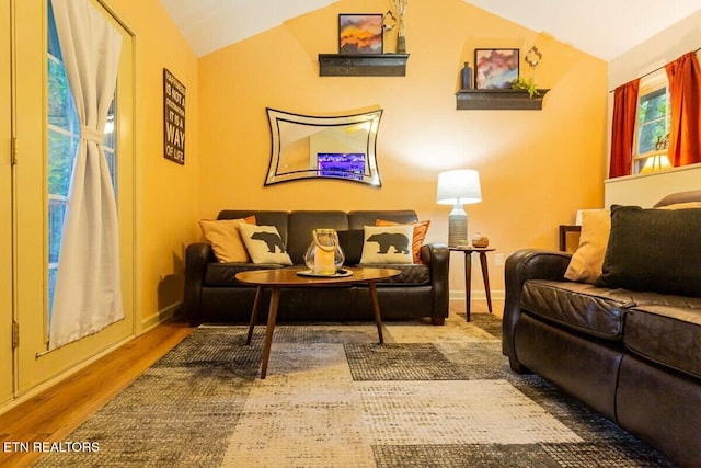 516 Proffitt Rd Unit 2, Gatlinburg, TN 37738 - living area featuring lofted ceiling and wood finished floors