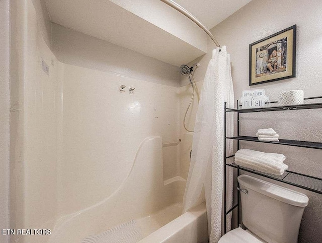 516 Proffitt Rd Unit 1 & 2, Gatlinburg, TN 37738 - bathroom with toilet and shower / bath combination with curtain