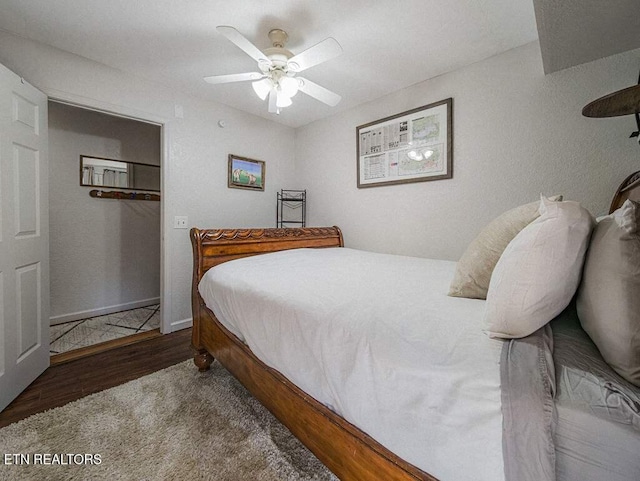 516 Proffitt Rd Unit 1 & 2, Gatlinburg, TN 37738 - bedroom featuring wood finished floors, ceiling fan, and a closet