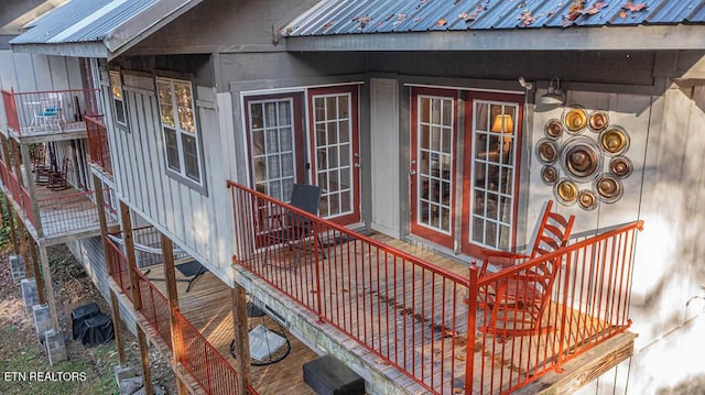 516 Proffitt Rd Unit 1 & 2, Gatlinburg, TN 37738 - doorway to property featuring french doors and a metal roof