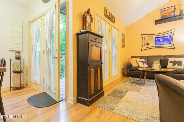 516 Proffitt Rd Unit 1 & 2, Gatlinburg, TN 37738 - foyer featuring light wood-style floors and vaulted ceiling