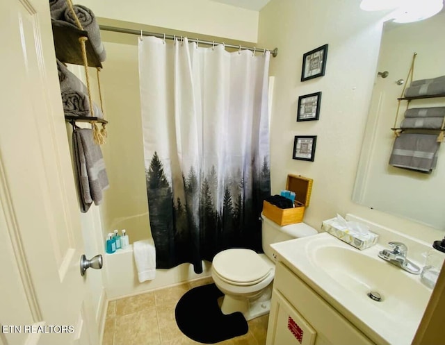 520 Proffitt Rd Unit 1, Gatlinburg, TN 37738 - bathroom featuring vanity, shower / bathtub combination with curtain, and tile patterned flooring