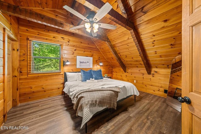 4372 Boogertown Rd Unit 2, Sevierville, TN 37876 - bedroom with wood ceiling, wood finished floors, and wooden walls