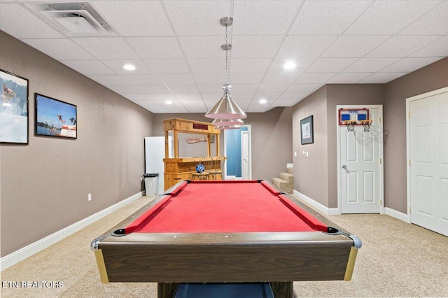 667 Pine Hollow Rd, Jacksboro, TN 37757 - playroom featuring carpet flooring, billiards, and recessed lighting