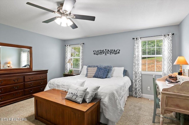 667 Pine Hollow Rd, Jacksboro, TN 37757 - carpeted bedroom with baseboards and ceiling fan