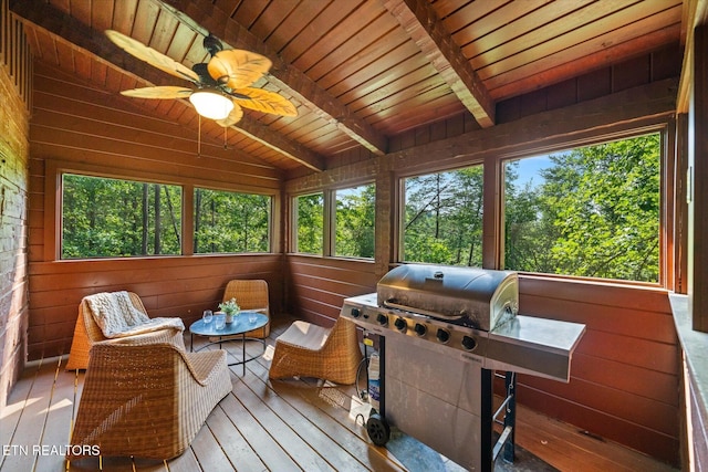 4372 Boogertown Rd Unit 4, Sevierville, TN 37876 - sunroom featuring ceiling fan and an outdoor living space