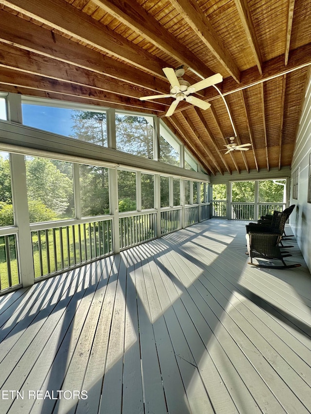 121 Ida Hertzler Ln, Knoxville, TN 37934 - unfurnished sunroom with ceiling fan and vaulted ceiling