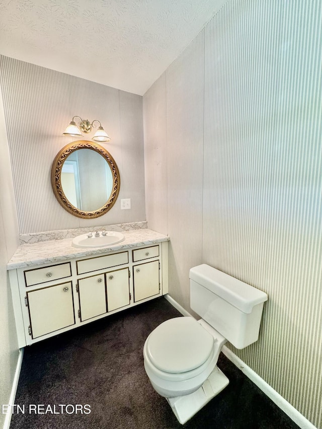 121 Ida Hertzler Ln, Knoxville, TN 37934 - half bathroom with vanity and a textured ceiling