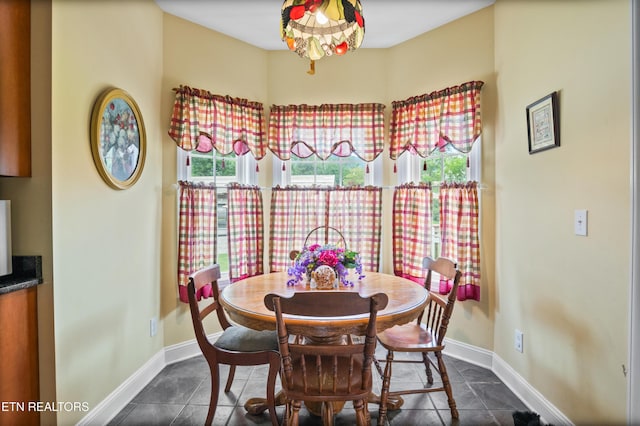 201 Locust Dr, Lafollette, TN 37766 - dining space featuring baseboards and dark tile patterned flooring
