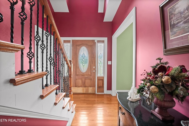 201 Locust Dr, Lafollette, TN 37766 - foyer featuring light wood-style floors and stairs