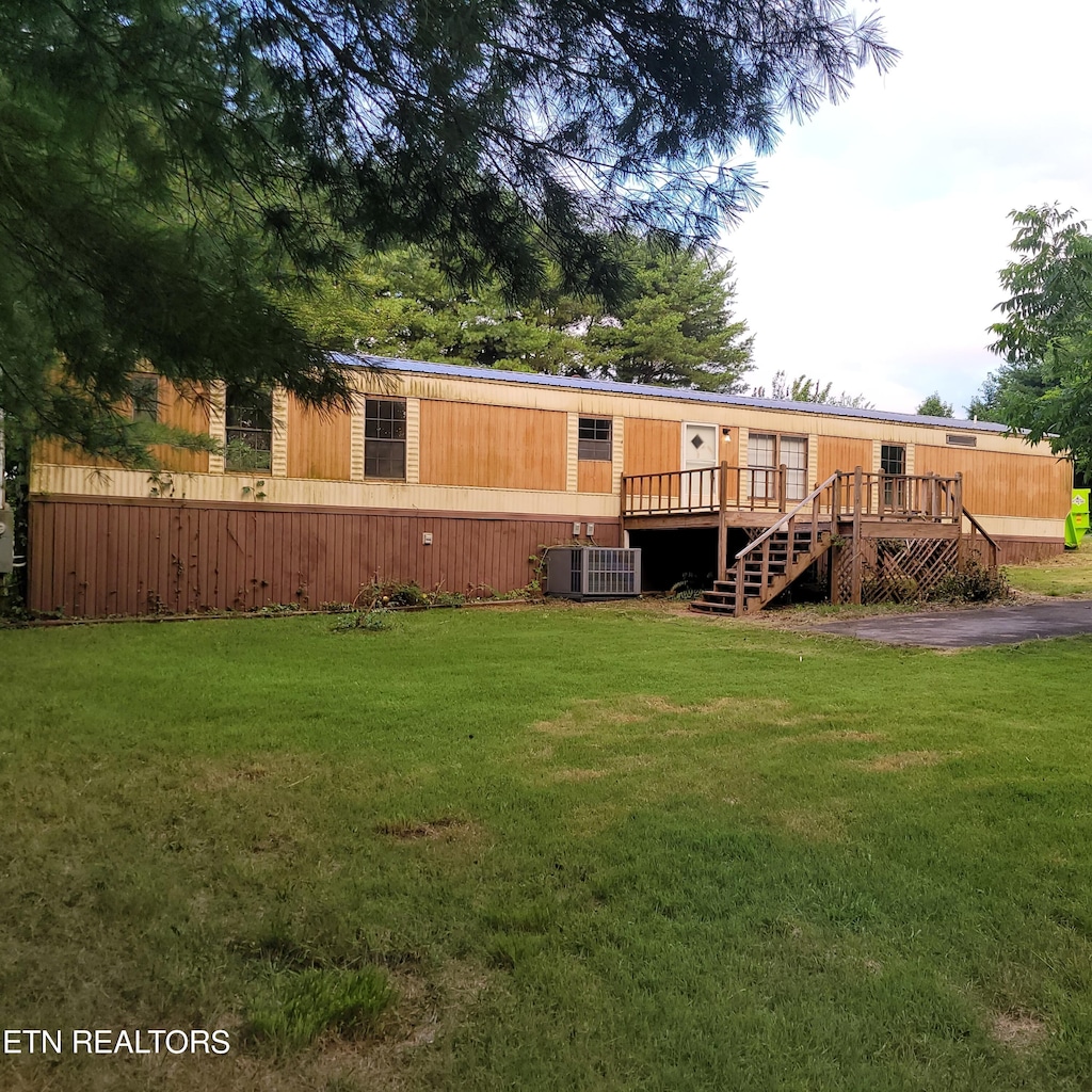 581 Disco Loop Rd, Friendsville, TN 37737 - back of house with a deck and stairway