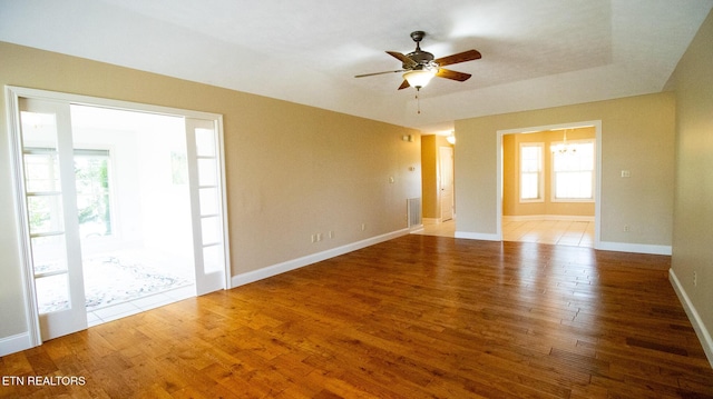 185 Florence Cir, Dandridge, TN 37725 - empty room with a ceiling fan and wood finished floors