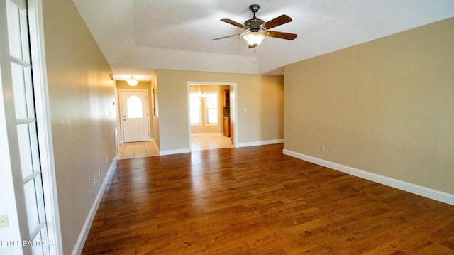 185 Florence Cir, Dandridge, TN 37725 - empty room with a ceiling fan and wood finished floors