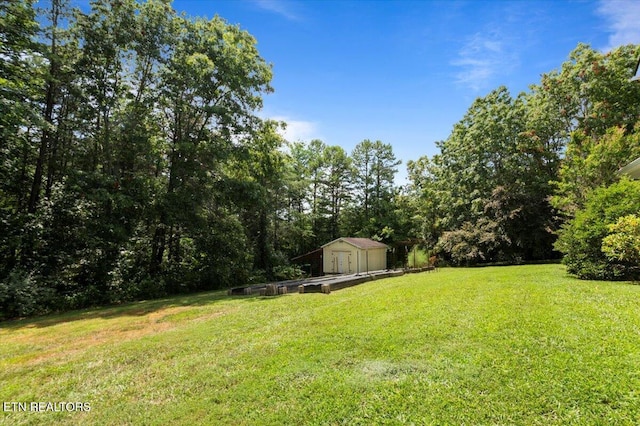 440 Indian Hills Rd, Oneida, TN 37841 - view of grassy yard featuring a storage shed