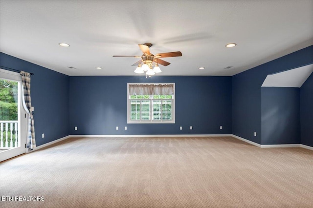 440 Indian Hills Rd, Oneida, TN 37841 - carpeted spare room featuring plenty of natural light, a ceiling fan, and recessed lighting