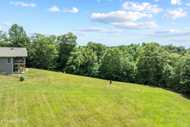 1721 Holly Bend Dr, Byrdstown, TN 38549 - view of grassy yard with a forest view