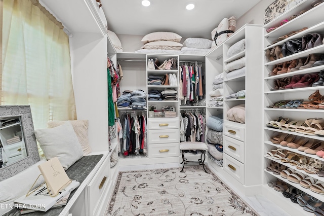 view of walk in closet