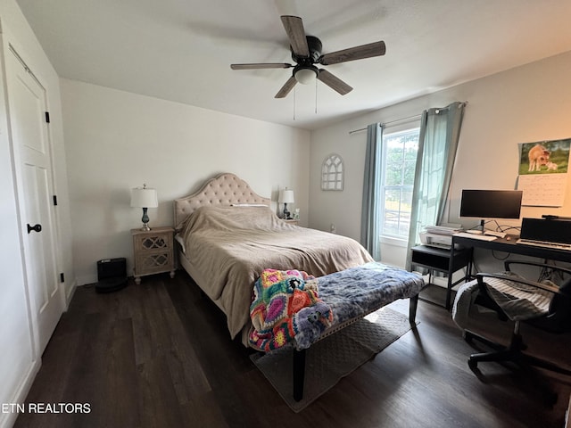 1353 Roy Owens Rd, Jamestown, TN 38556 - bedroom with wood finished floors and a ceiling fan
