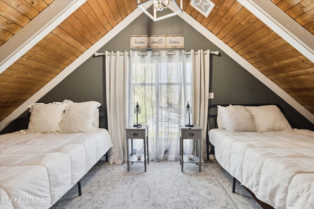 335 Sugar Mountain Way, Pigeon Forge, TN 37863 - bedroom with wooden ceiling, lofted ceiling, multiple windows, carpet, and a skylight