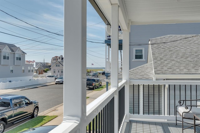 balcony with a residential view
