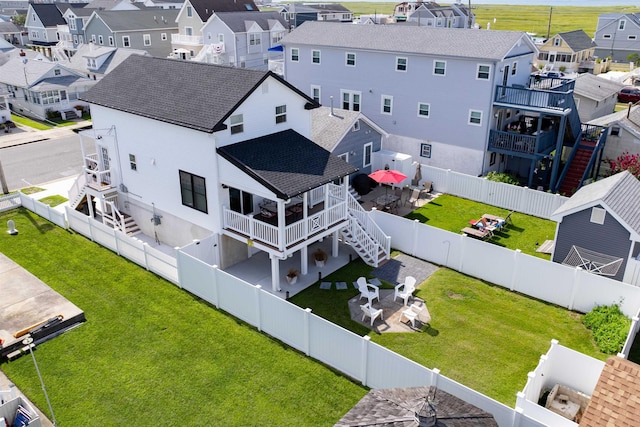 drone / aerial view featuring a residential view