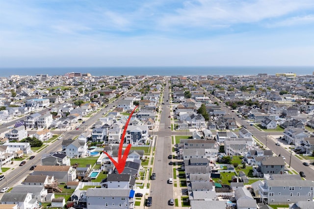 aerial view with a residential view