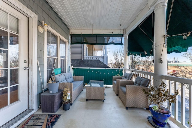 view of patio featuring an outdoor living space