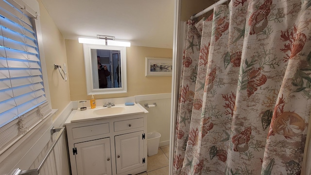 bathroom featuring vanity and tile patterned floors