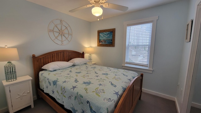 bedroom with ceiling fan