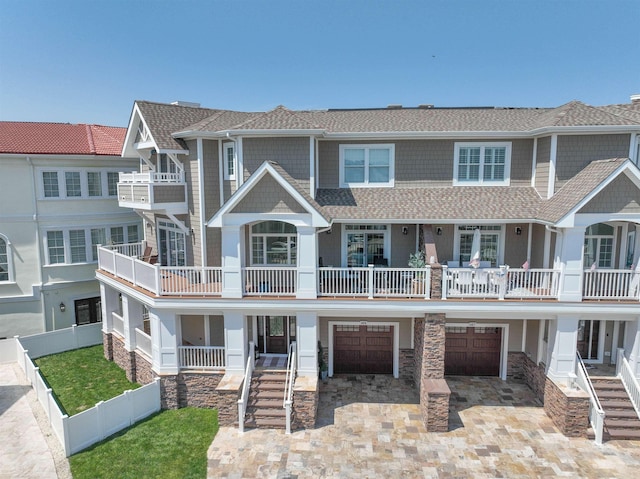 view of front of home with a garage