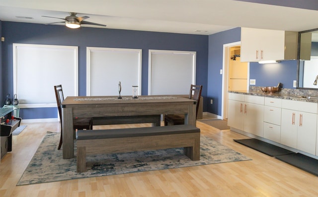 6 Pierces Point Rd, Cape May Court House, NJ 08210 - dining space with light wood-type flooring and ceiling fan