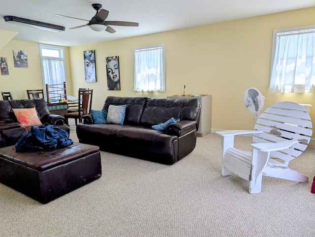 6 Pierces Point Rd, Cape May Court House, NJ 08210 - carpeted living area with plenty of natural light and ceiling fan