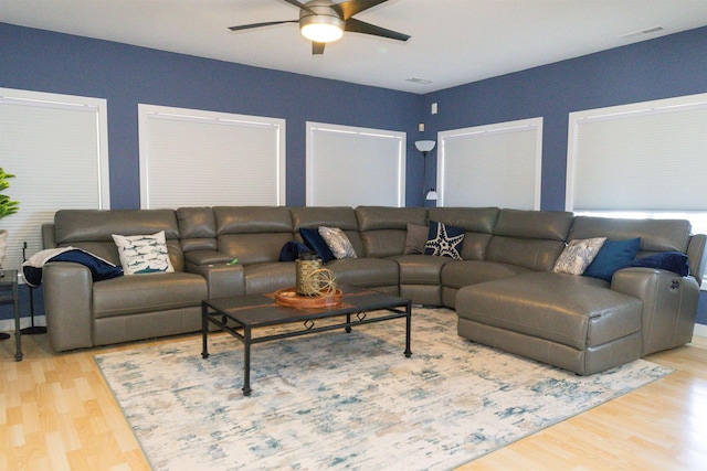6 Pierces Point Rd, Cape May Court House, NJ 08210 - living area with light wood-type flooring and ceiling fan