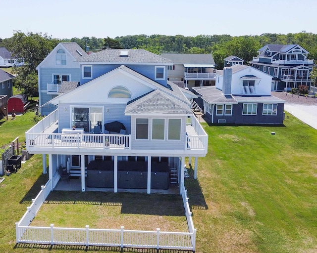 6 Pierces Point Rd, Cape May Court House, NJ 08210 - rear view of property with a deck, a fenced backyard, a shingled roof, and a patio area