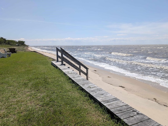 6 Pierces Point Rd, Cape May Court House, NJ 08210 - view of property's community featuring view of water and beach and a lawn