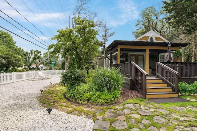 2068 N Shore Rd, Clermont, NJ 08210 - view of yard featuring french doors