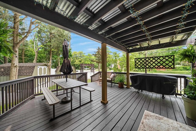 2068 N Shore Rd, Clermont, NJ 08210 - deck featuring a storage shed and grilling area