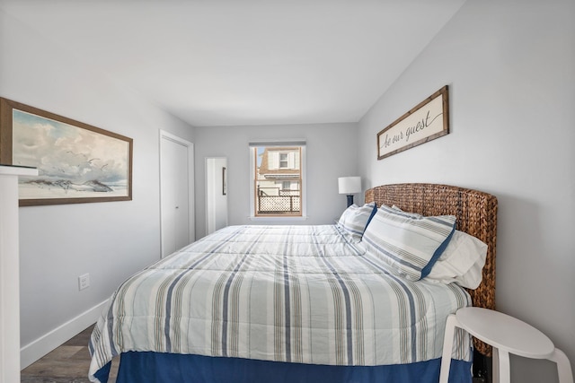 bedroom featuring hardwood / wood-style flooring