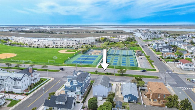 aerial perspective of suburban area