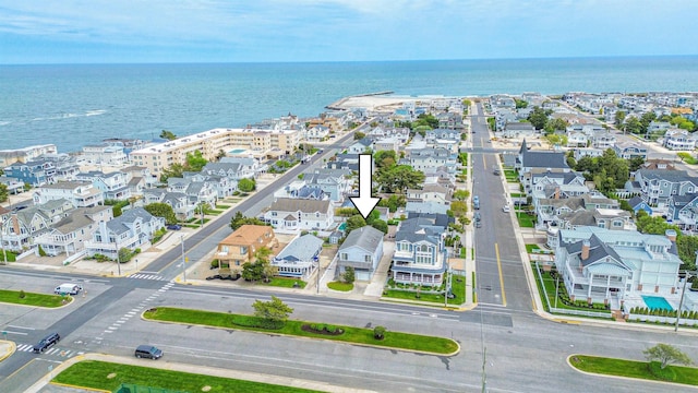 aerial view of a nearby body of water