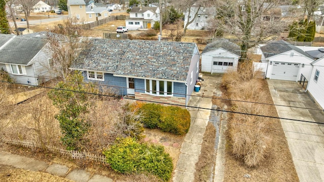 drone / aerial view with a residential view