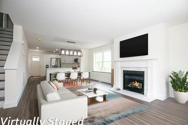 living room with wood-type flooring